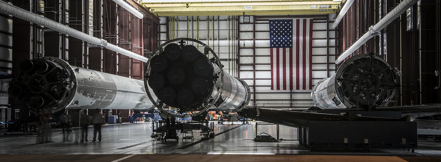 SpaceX Rockets in hangar